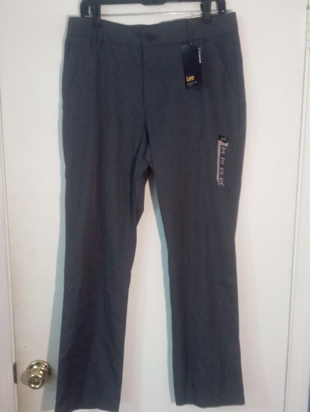 * Lee Dark Gray Straight-Leg Dress Pants 12S 12 Short NWT $50 Mid Rise